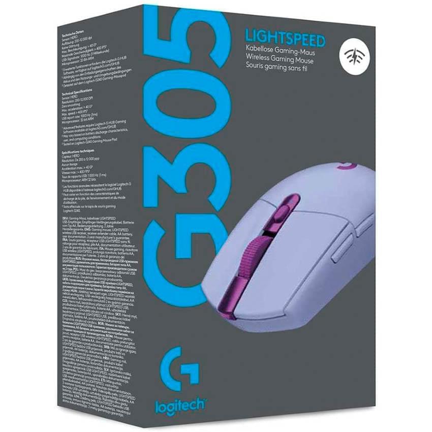 Mouse Logitech G305 Inalambrico 12000 Dpi Lila